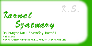 kornel szatmary business card