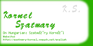 kornel szatmary business card